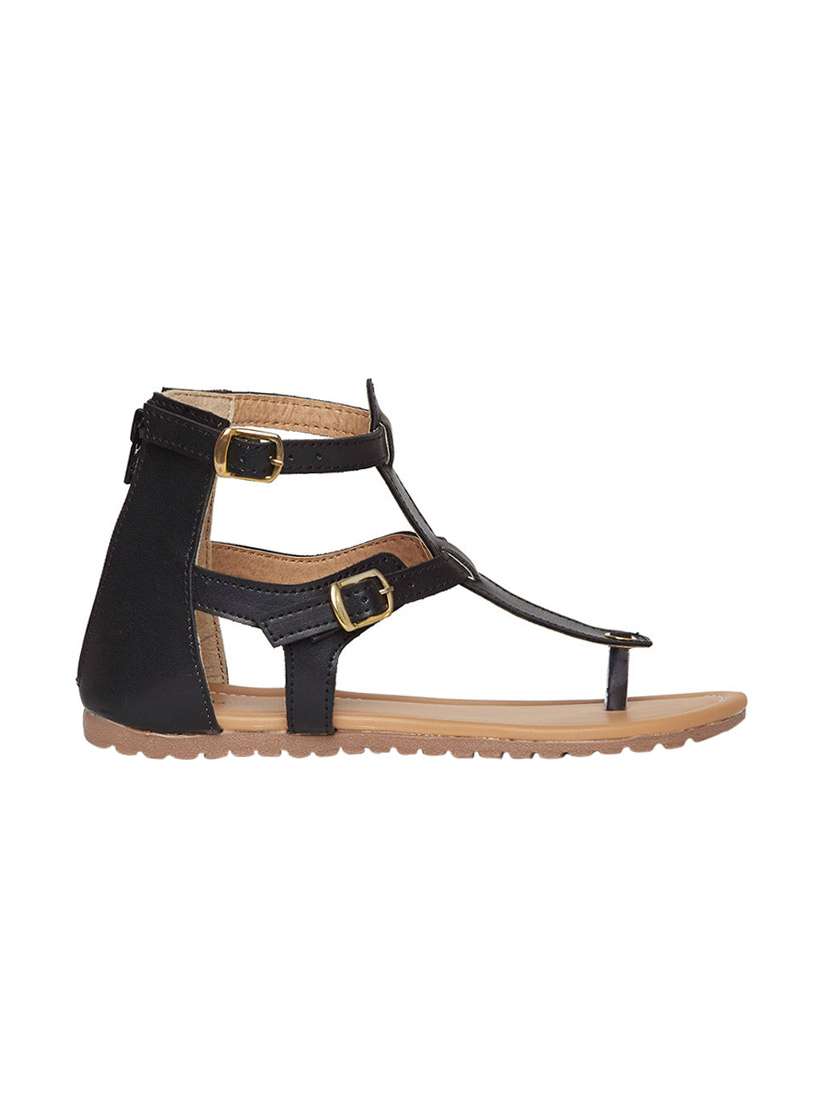 women black solid gladiators - 13822507 -  Standard Image - 1