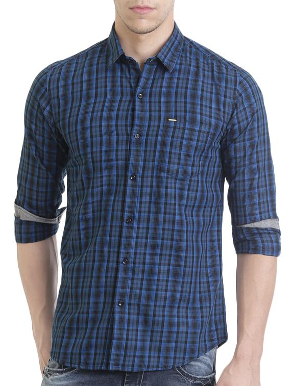 blue cotton casual shirt