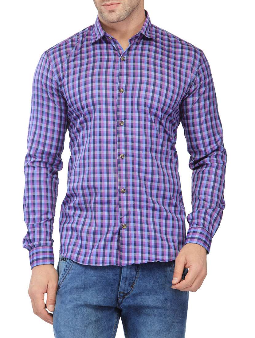 purple cotton casual shirt