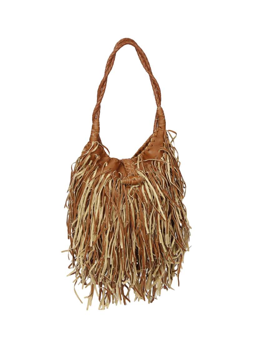 tan leatherette  regular handbag