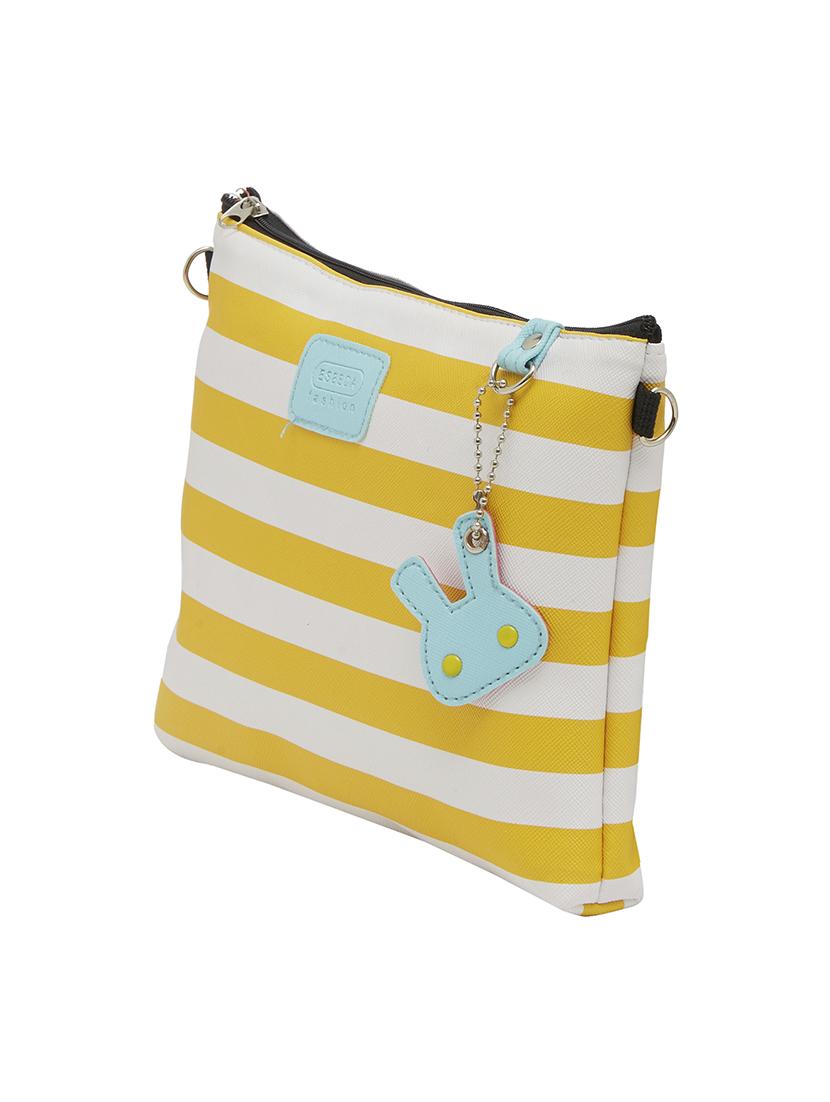 yellow leatherette regular sling bag - 13829754 - Standard Image - 4