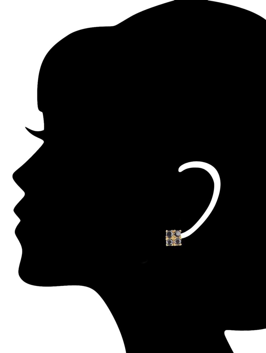 black colored metal studs earrings - 13832584 - Standard Image - 1