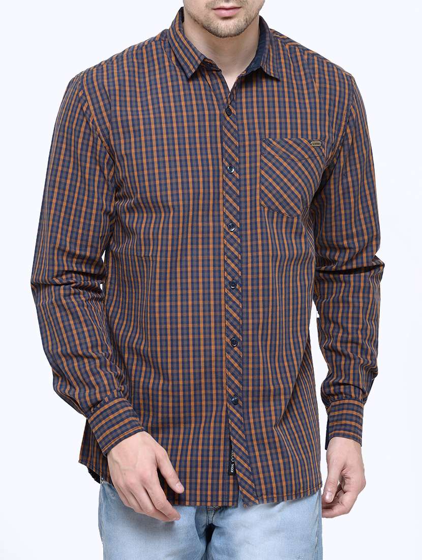 blue cotton casual shirt
