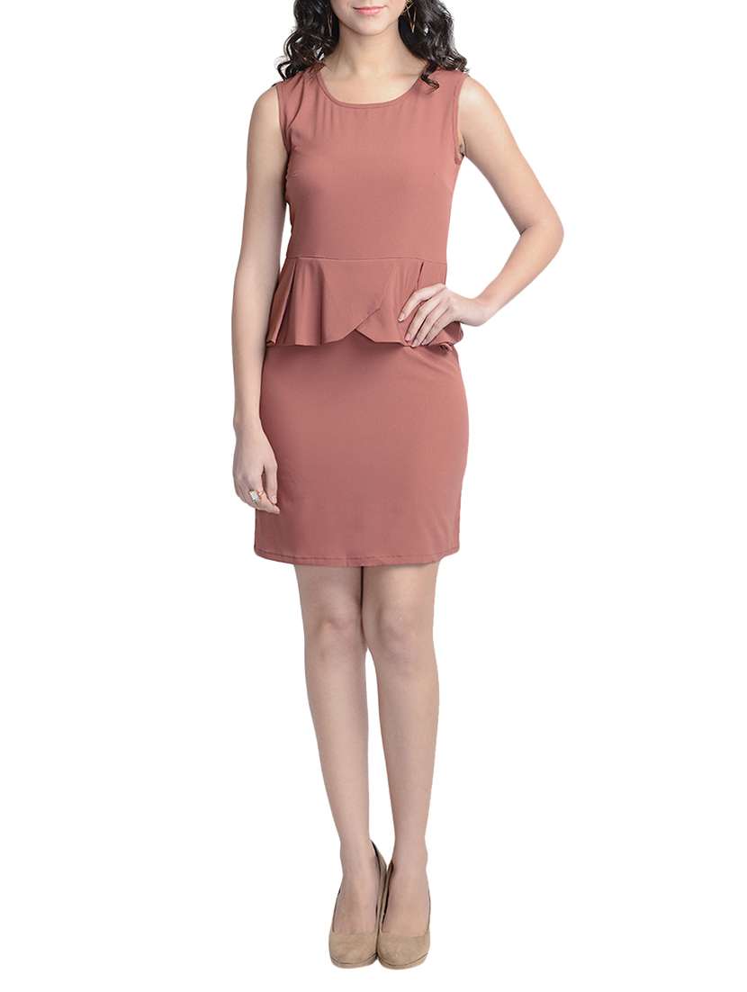 peach peplum dress