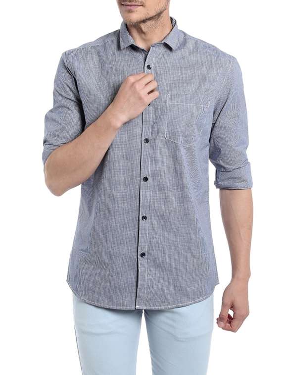 grey cotton casual shirt