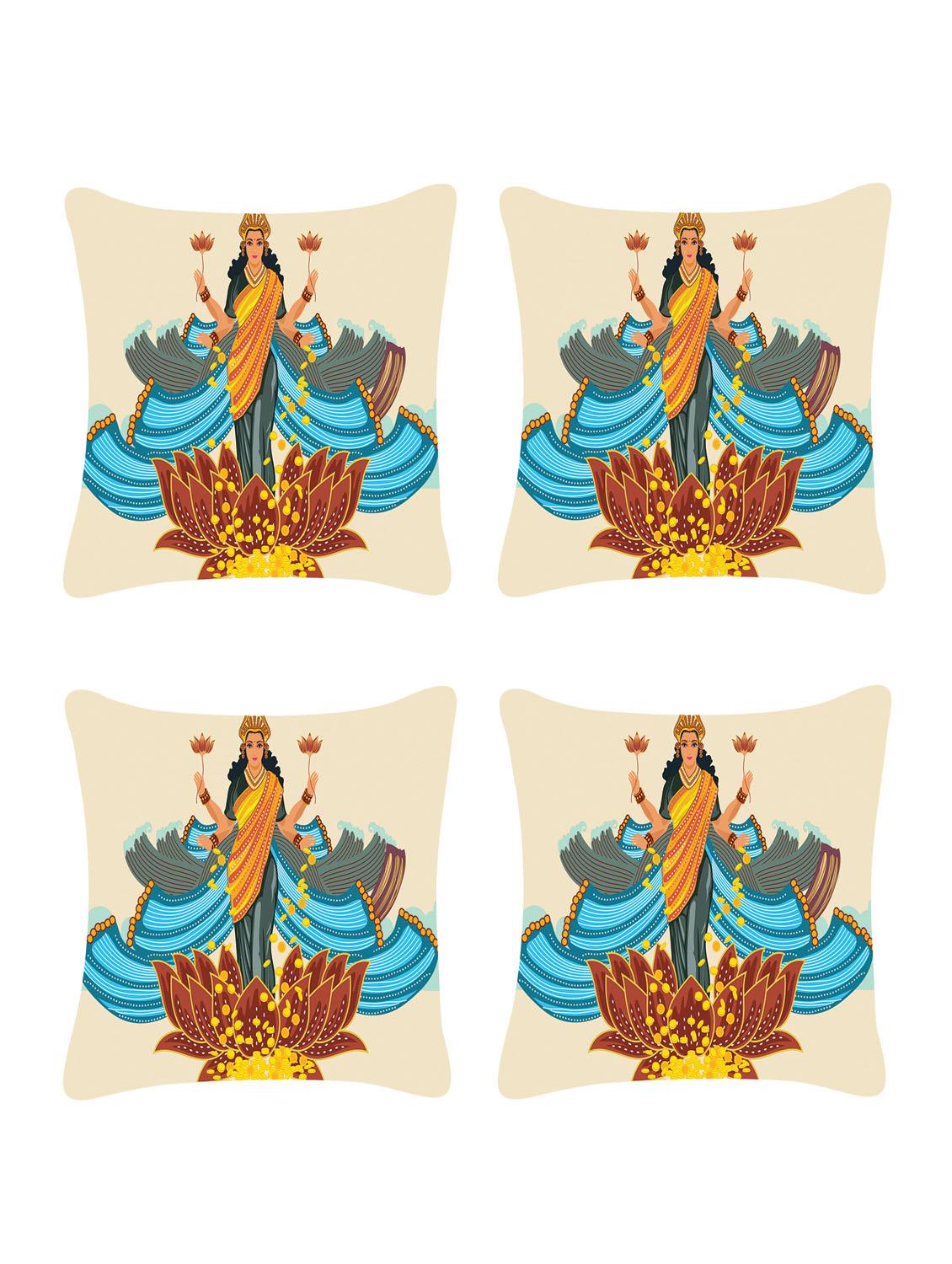 ambbi collection digitally religious printed set of 4 cushion cover