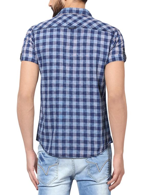 blue cotton casual shirt - 13834819 - Standard Image - 1