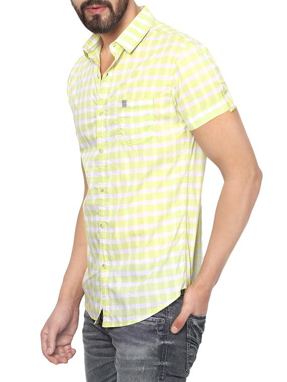 yellow cotton casual shirt - 13834822 - Standard Image - 1
