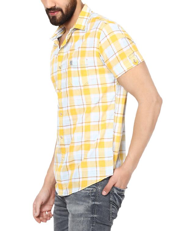 yellow cotton casual shirt - 13834824 - Standard Image - 1