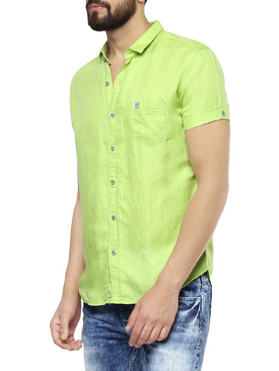 green cotton casual shirt - 13834830 - Standard Image - 1