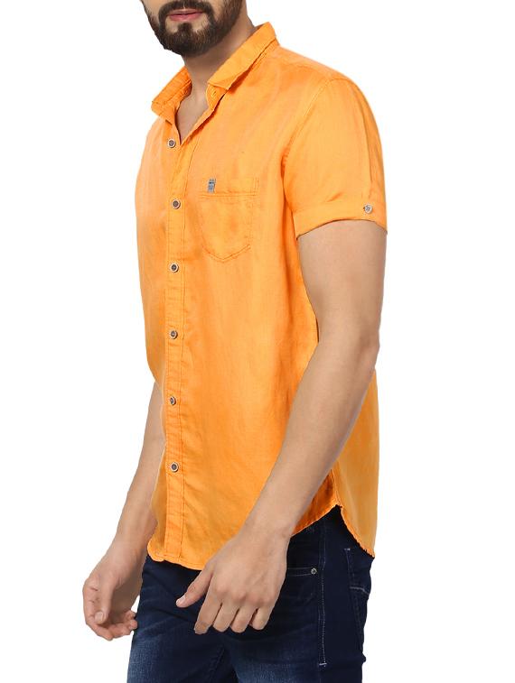 orange cotton casual shirt - 13834831 - Standard Image - 1