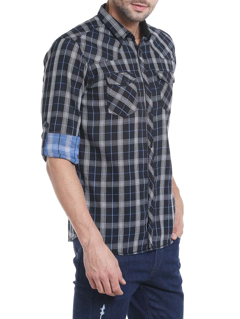 black cotton casual shirt - 13834842 -  Standard Image - 1