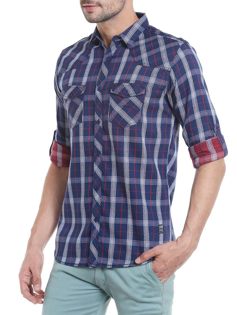 blue cotton casual shirt - 13834843 -  Standard Image - 1