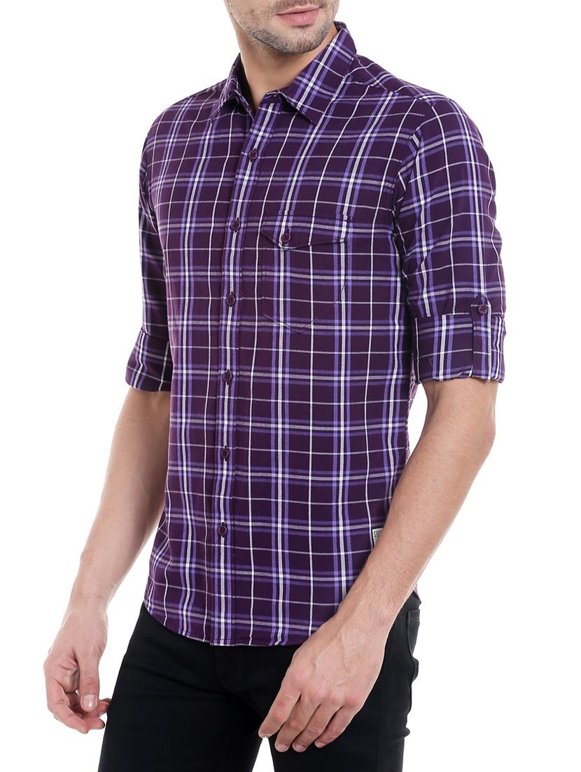 purple cotton casual shirt - 13834844 -  Standard Image - 1