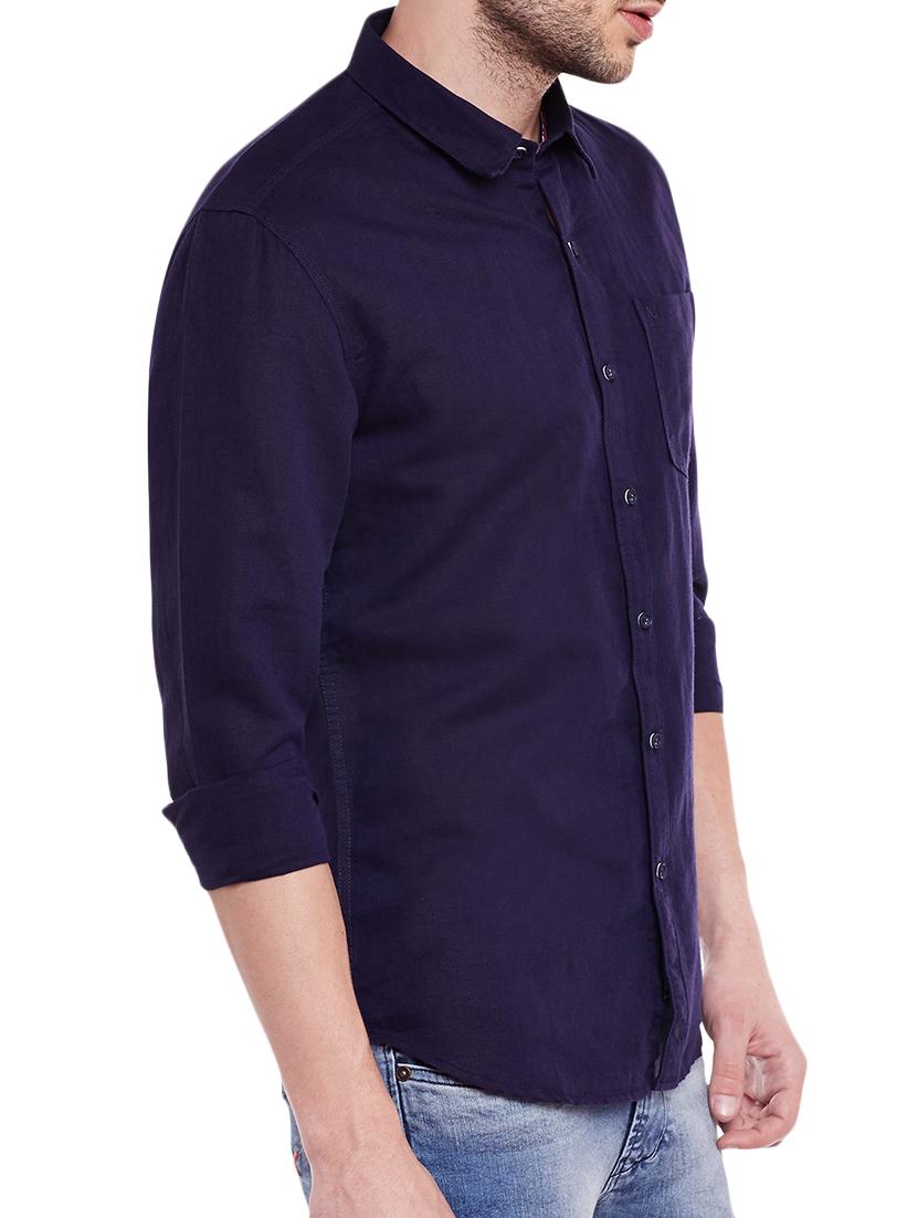 blue cotton casual shirt - 13834892 - Standard Image - 1