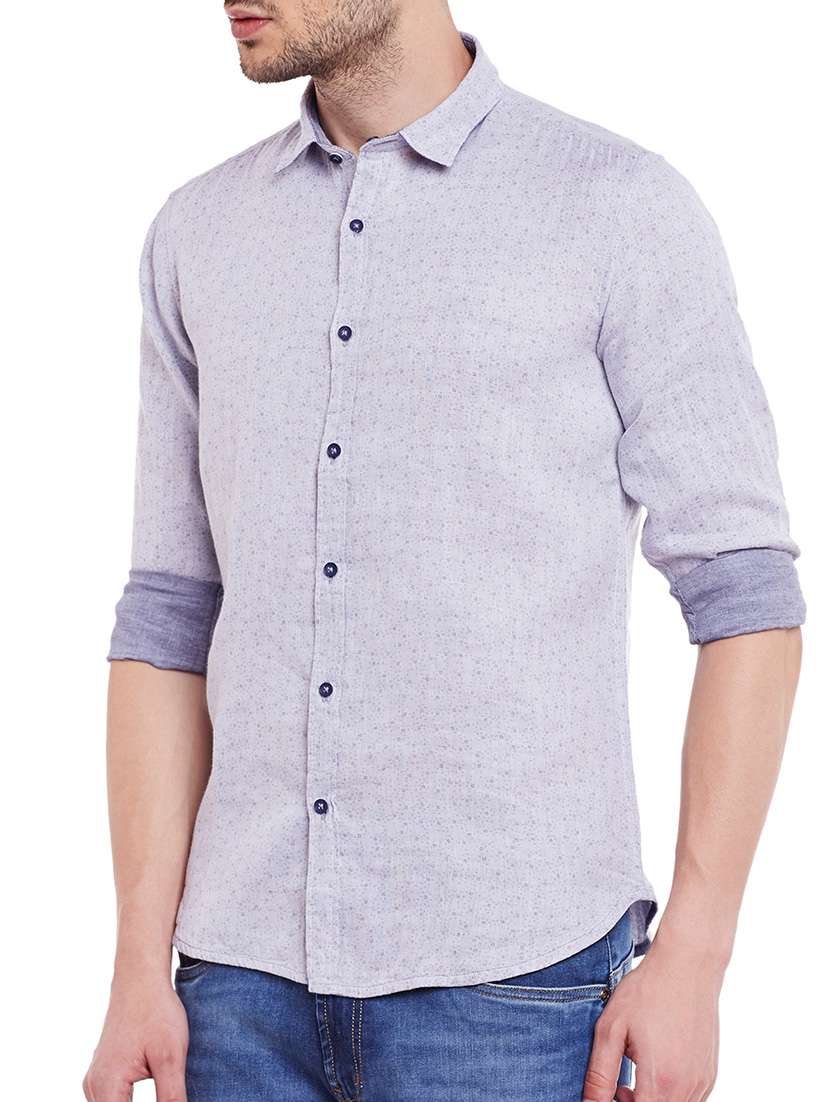 grey cotton casual shirt - 13834895 -  Standard Image - 1