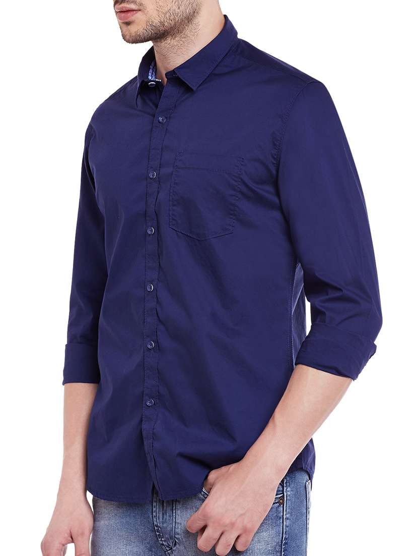 blue cotton casual shirt - 13834899 -  Standard Image - 1