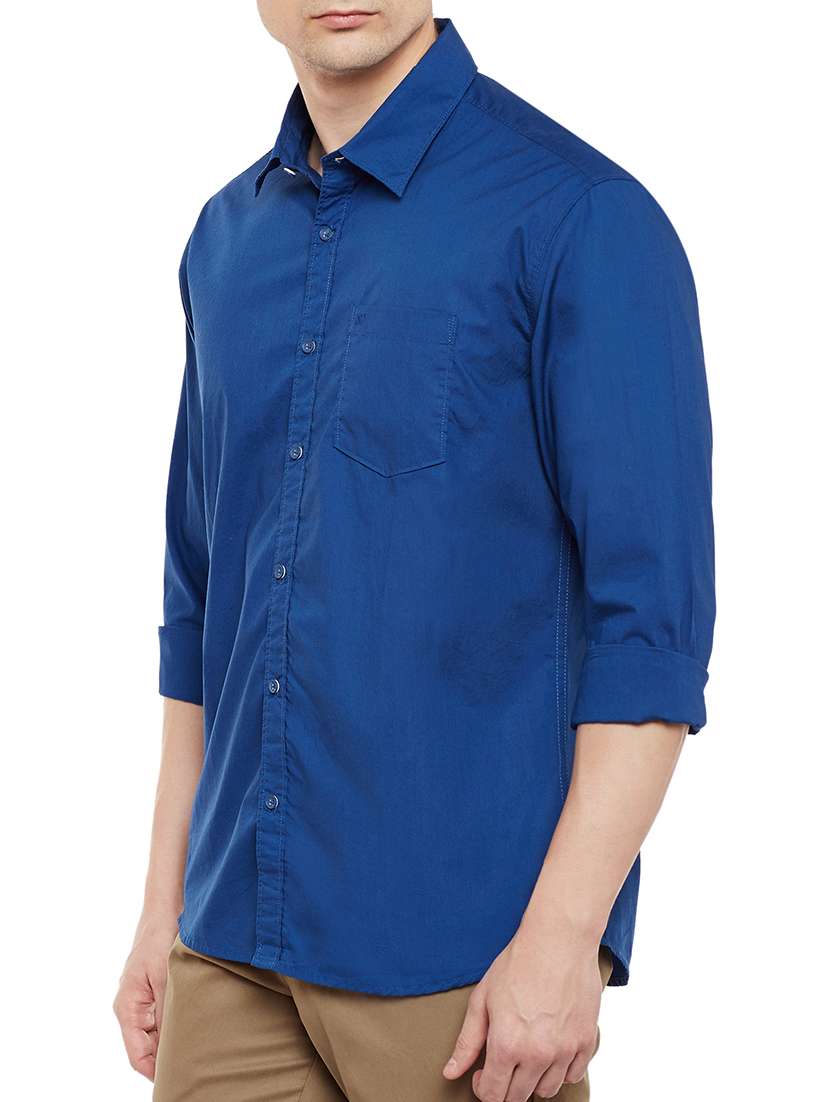 blue cotton casual shirt - 13834906 -  Standard Image - 1