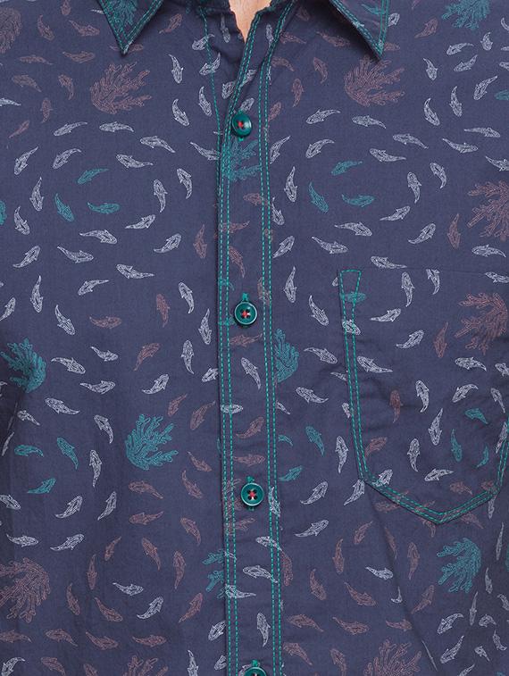 blue cotton casual shirt - 13834916 - Standard Image - 4
