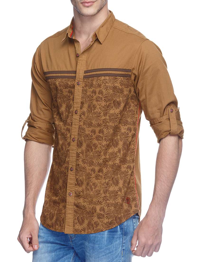 beige cotton casual shirt - 13835713 -  Standard Image - 1