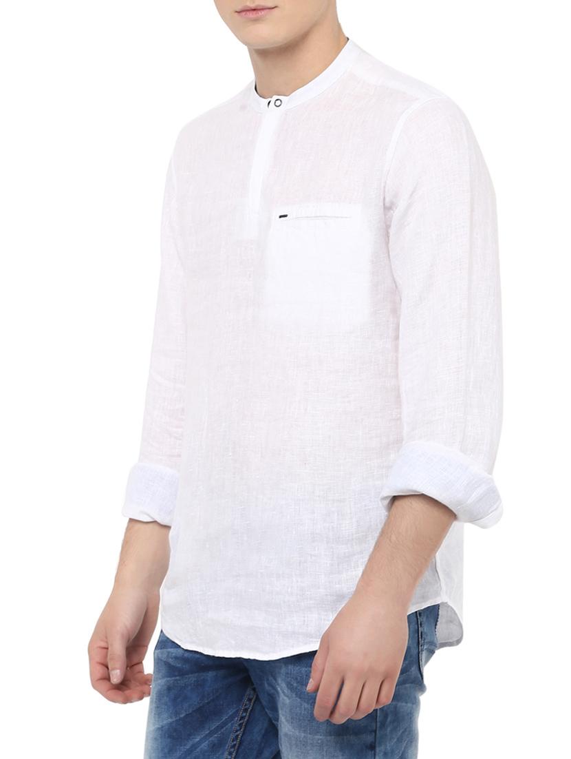 solid white cotton kurta - 13835725 -  Standard Image - 1