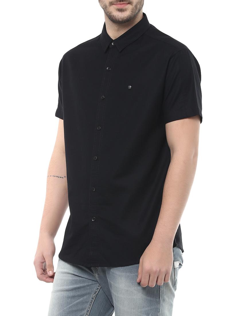 black cotton casual shirt - 13835729 - Standard Image - 1