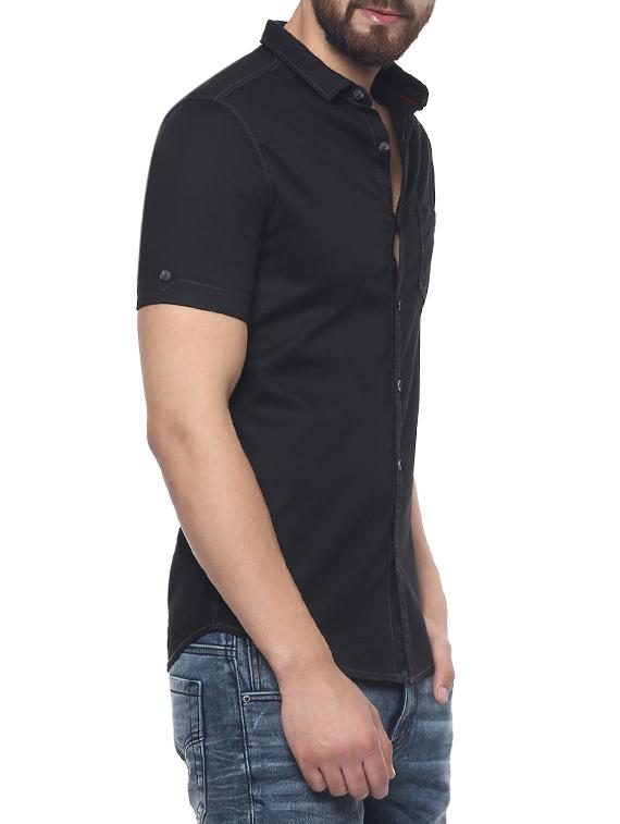 black cotton casual shirt - 13835740 -  Standard Image - 1