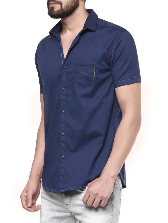 blue cotton casual shirt - 13835741 -  Standard Image - 1