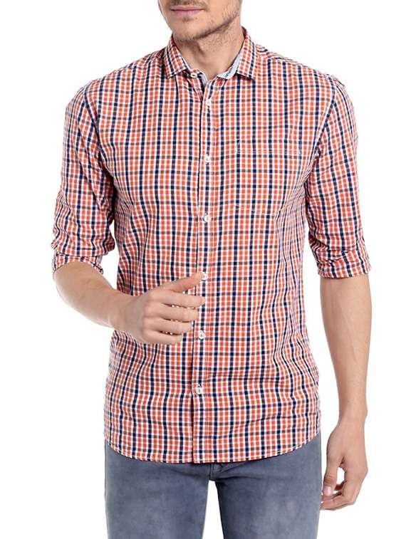 red cotton casual shirt