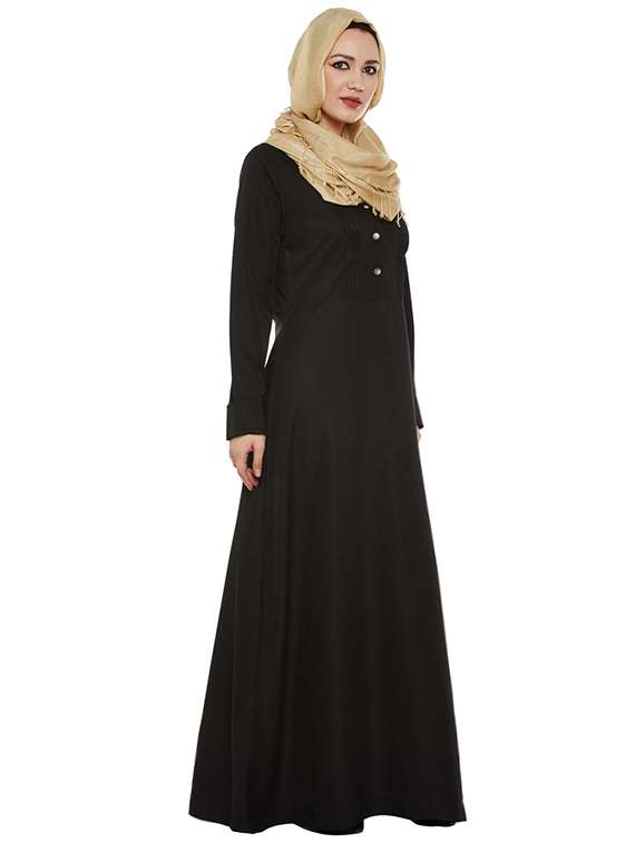 momin libas black crepe abaya - 13837827 - Standard Image - 1