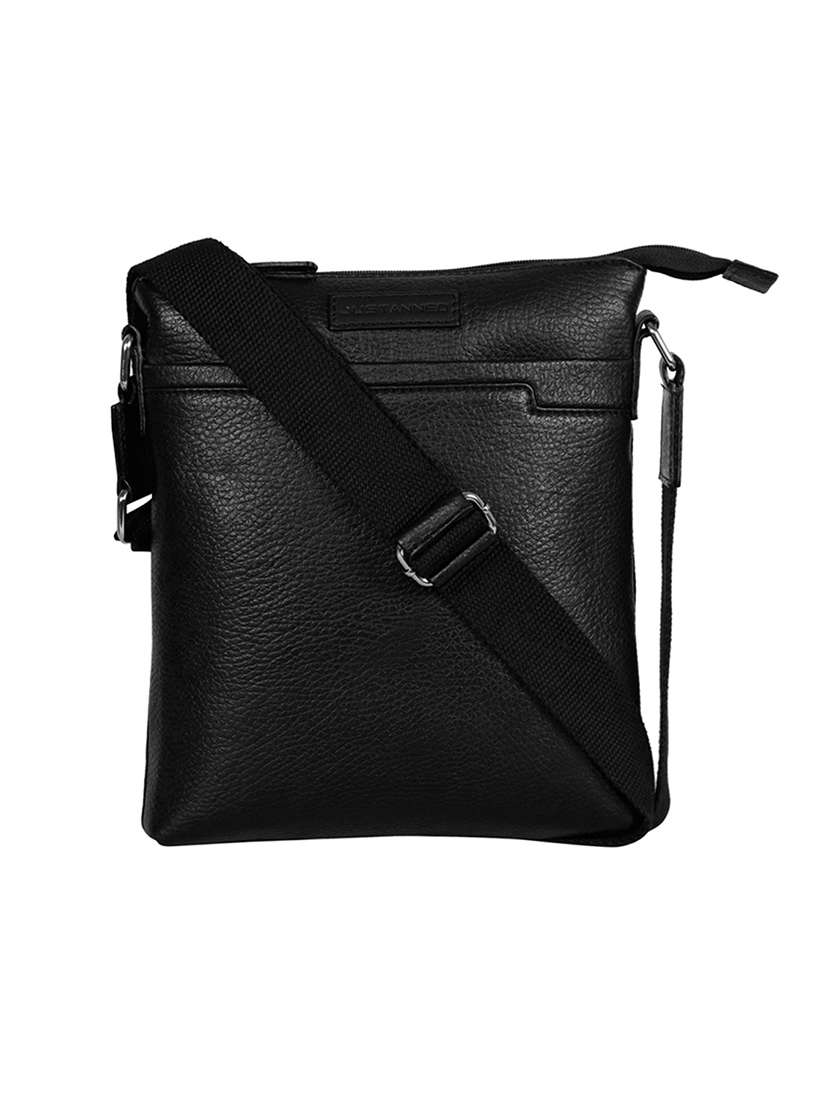 black leather sling bag