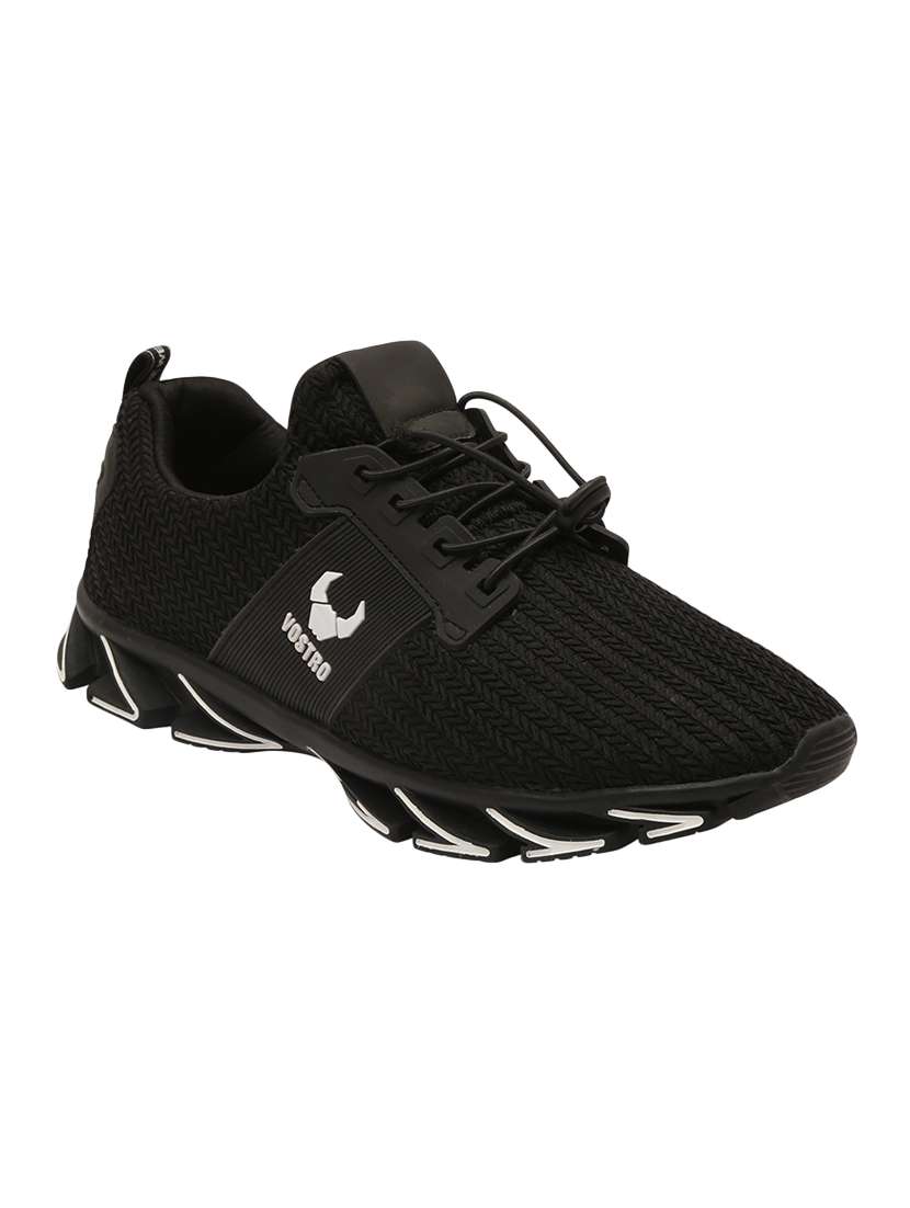 Buy online Black Fabric Sport Shoes from Footwear for Men by