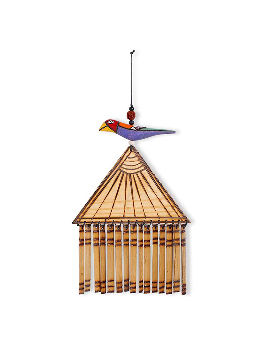 exclusivelane wooden handmade & hand-painted bird decorative hanging