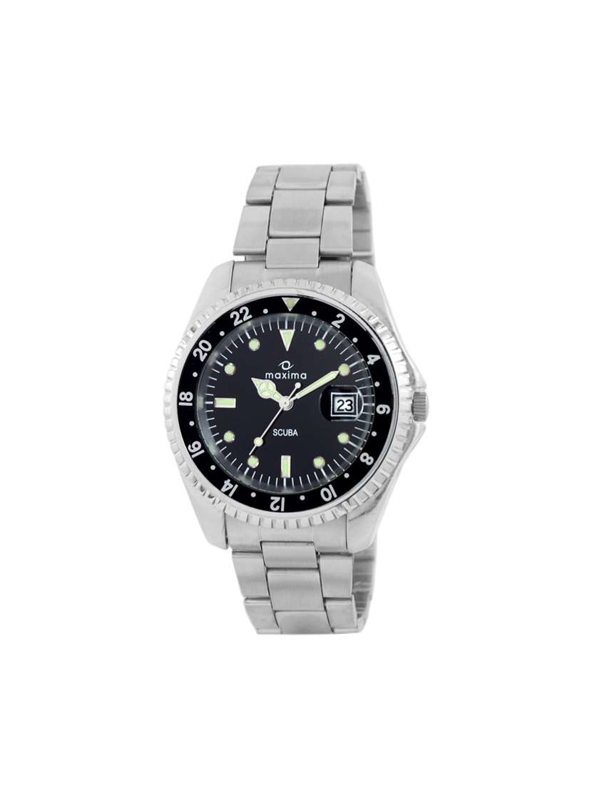 maxima black dial analog watch for men - 00454cmgi