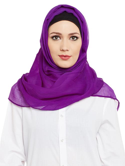 momin libas purple cotton scarf - 13847569 - Standard Image - 0