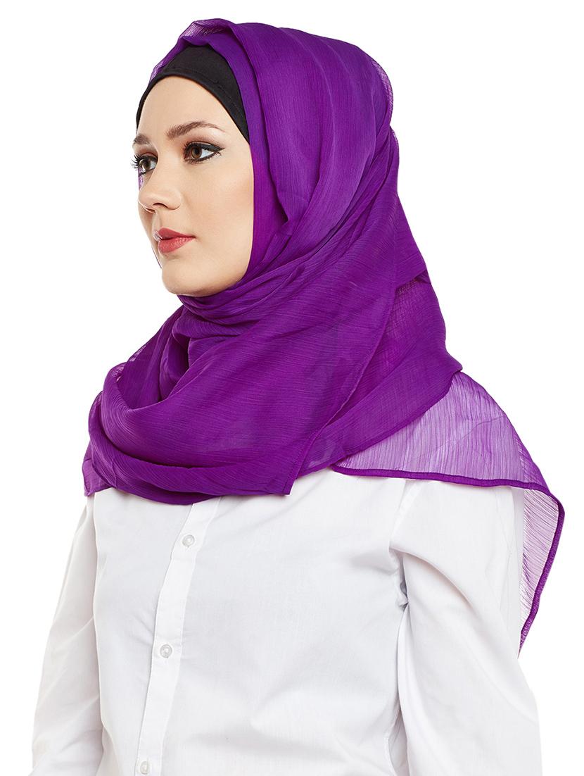 momin libas purple cotton scarf - 13847569 - Standard Image - 1