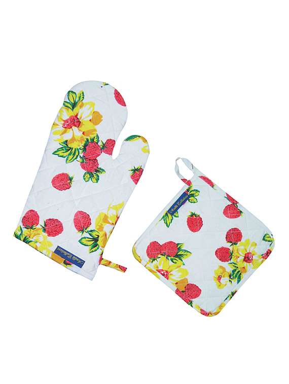 ambbi collection digitally printed mitton and pot holder