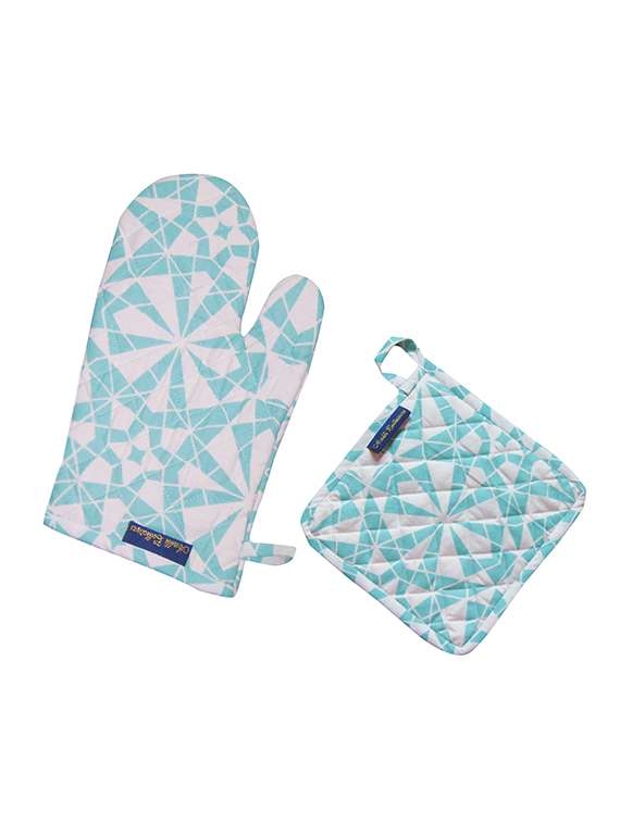 ambbi collection digitally printed mitton and pot holder