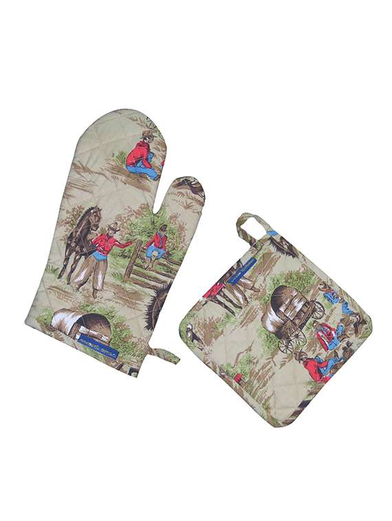 ambbi collection digitally printed mitton and pot holder