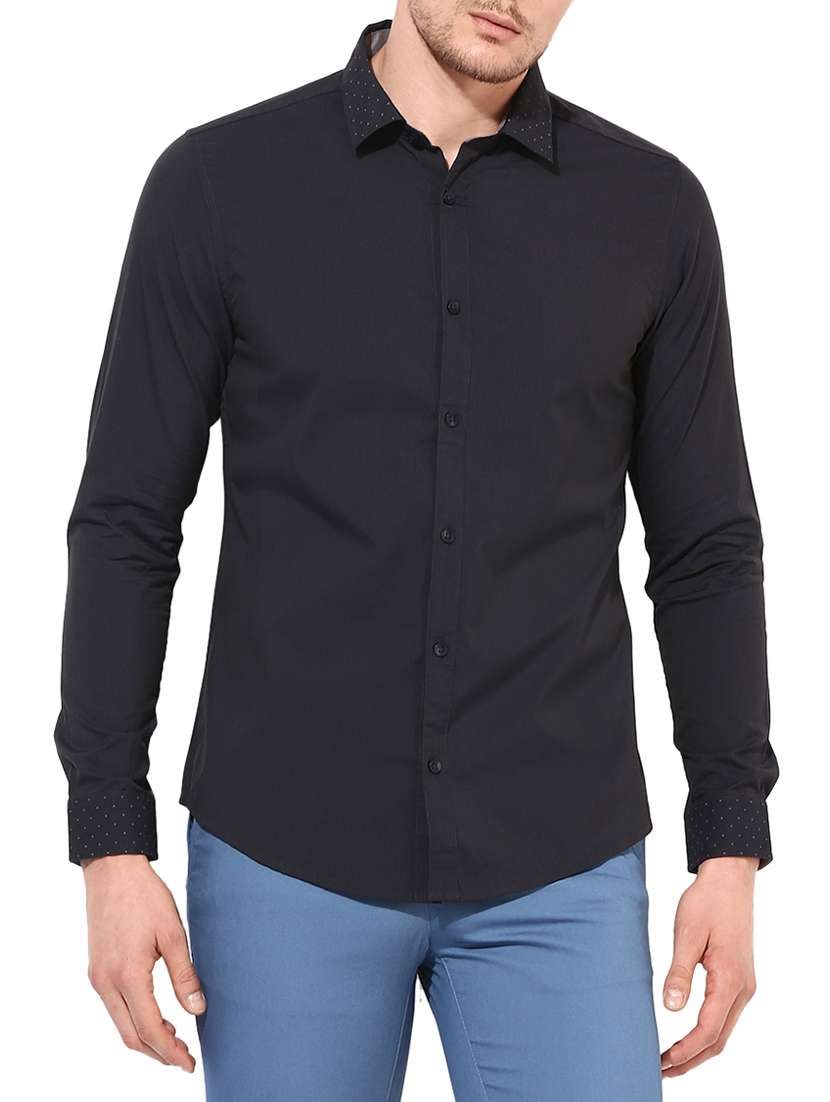 black cotton casual shirt