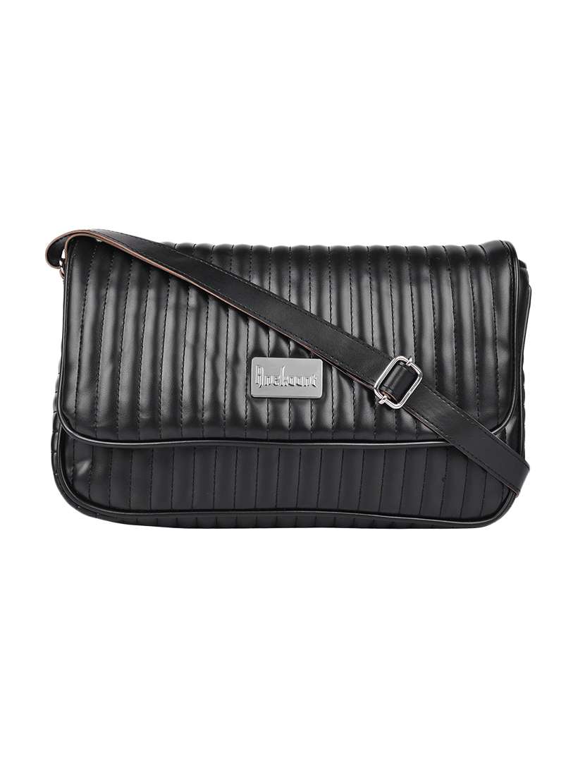 black quilted regular sling bag