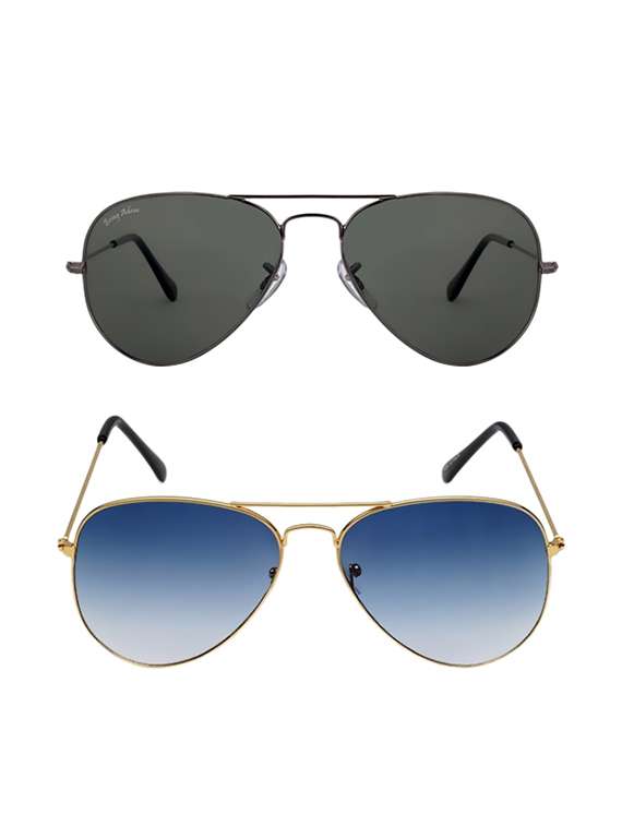 being adam  uv protected aviator combo of set 2 unisex sunglasses