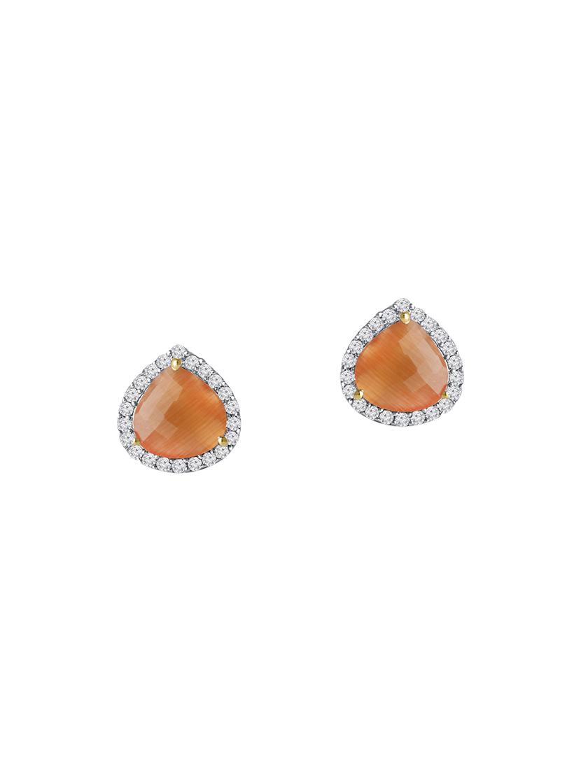 orange metal pendants and earring - 13854384 - Standard Image - 1