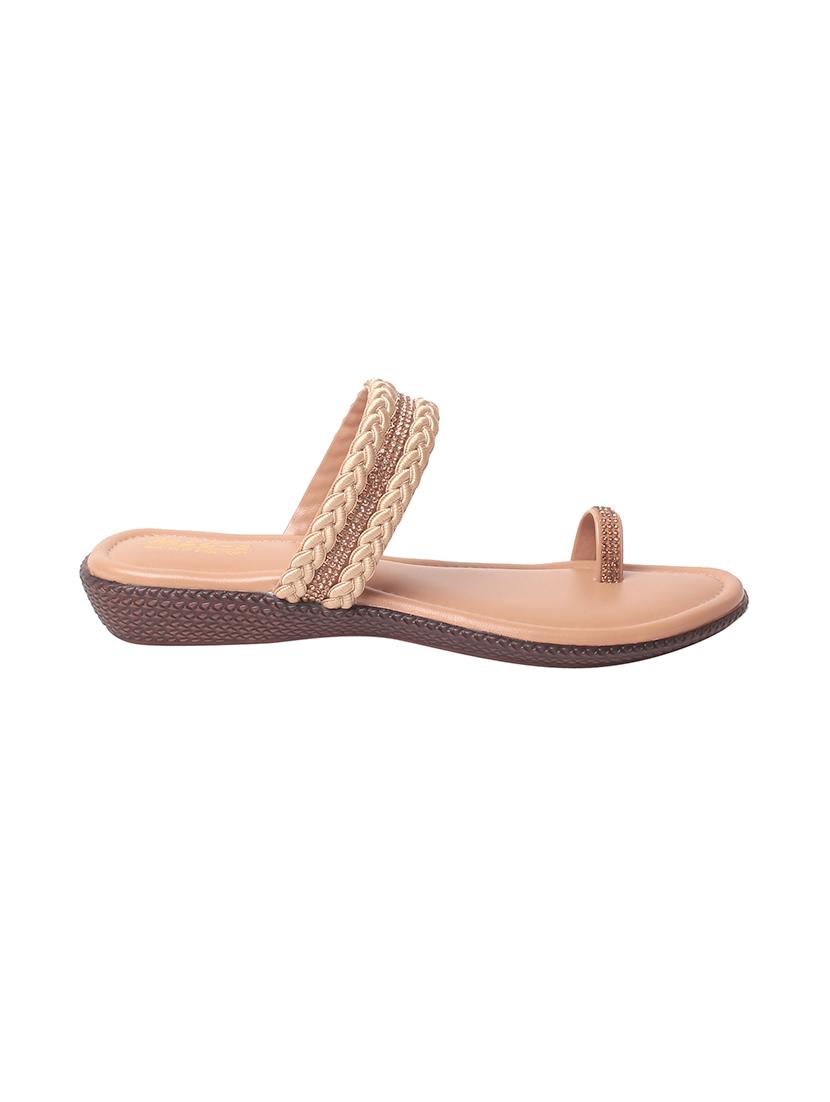 beige one toe sandal - 13855166 -  Standard Image - 1