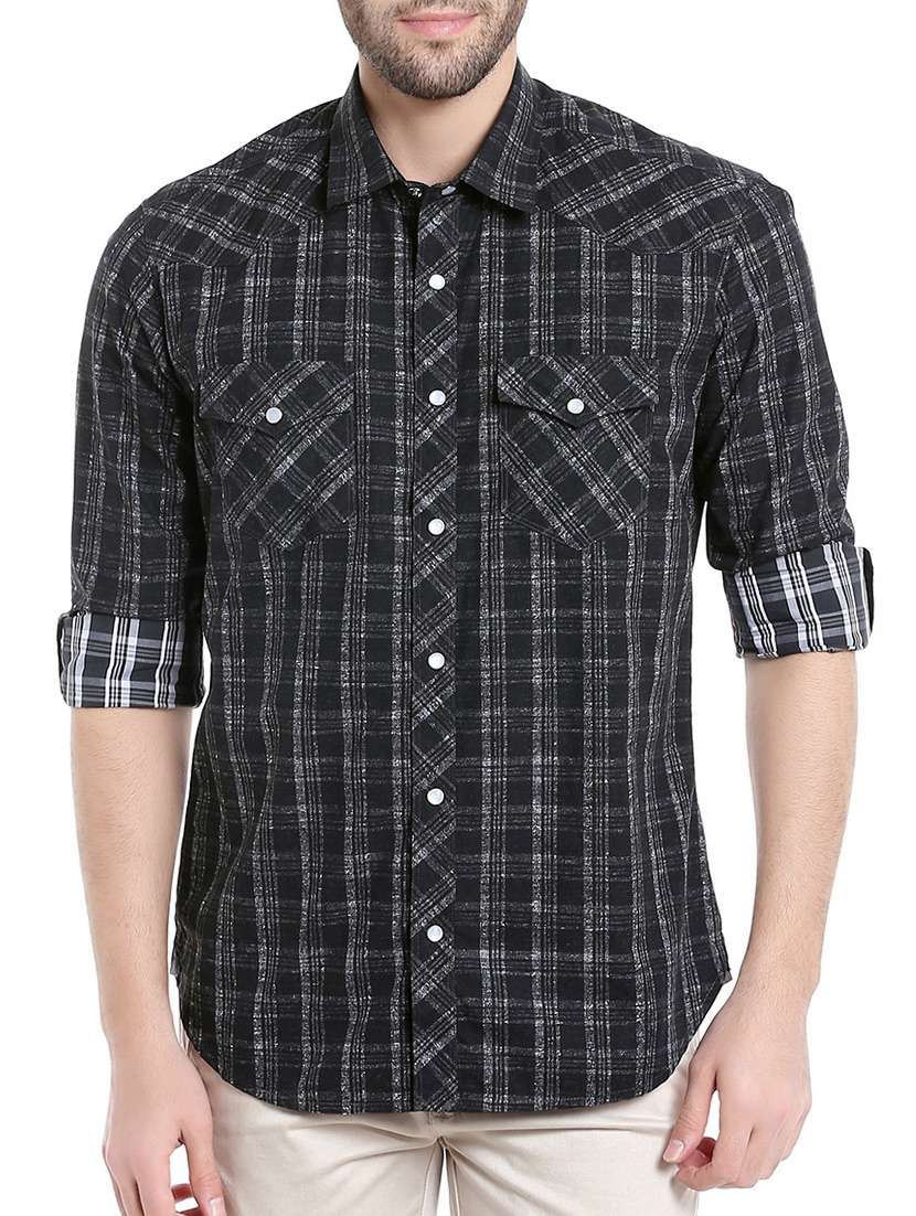 black cotton casual shirt
