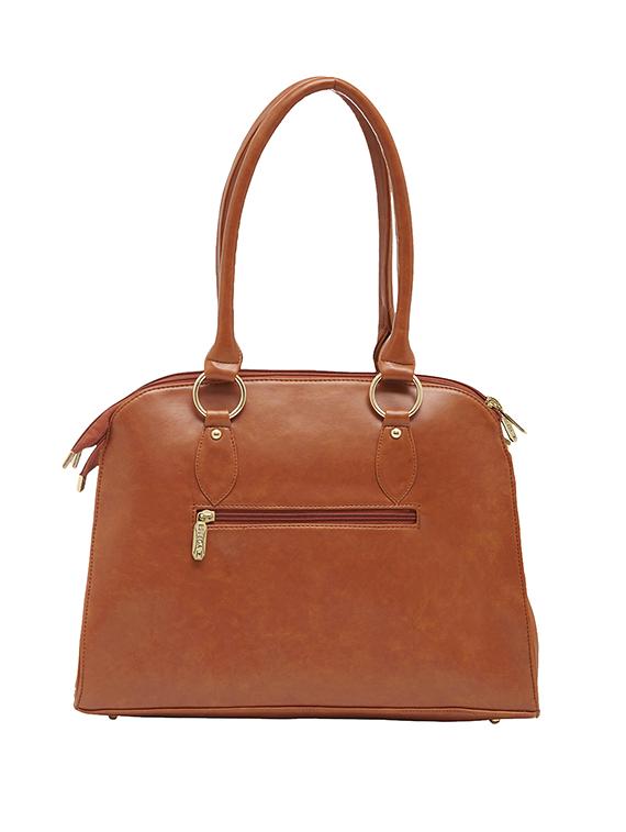 tan leatherette regular handbag - 13860103 - Standard Image - 1