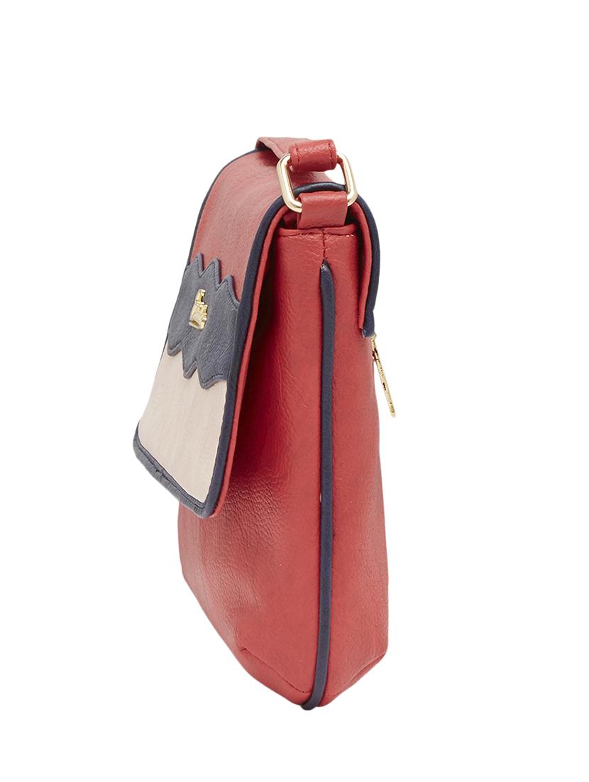 red leatherette regular sling bag - 13860108 - Standard Image - 4