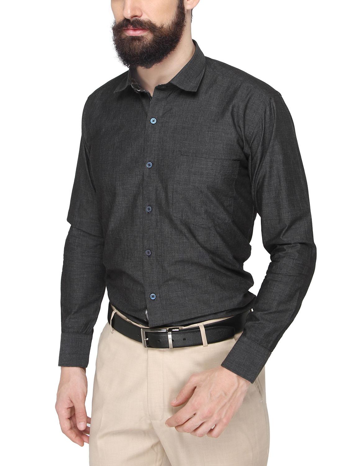 black cotton formal shirt - 13860658 - Standard Image - 1
