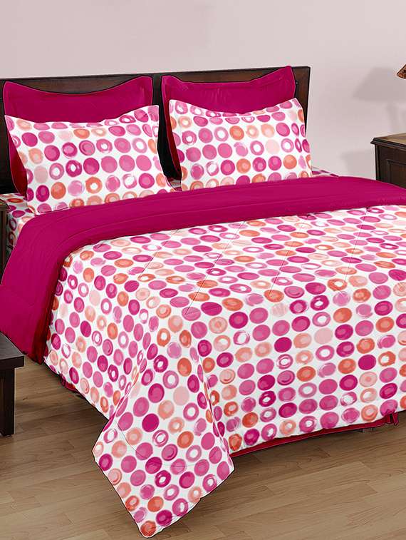 lorena 100% cotton multicolored double bedsheet with 2 pillow covers. - 13862069 - Standard Image - 1