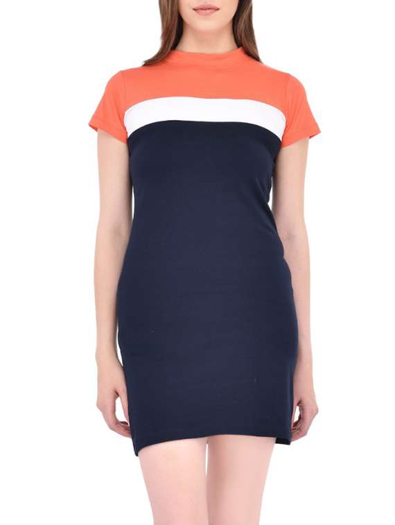 women's bodycon color block dress - 13869007 -  Standard Image - 1